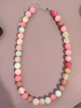 Beaded Pastel Pink & Mint Necklace